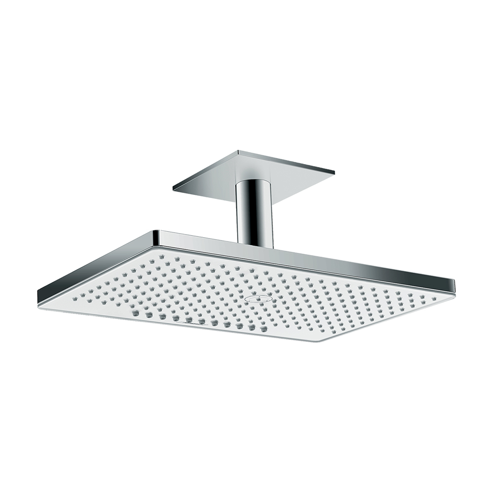 Купить Hansgrohe Rainmaker Select Верхний душ 460 2jet EcoSmart 9 л/мин с потолочным подсоединением хром-белый матовый 24014400 в магазине wardena.ru