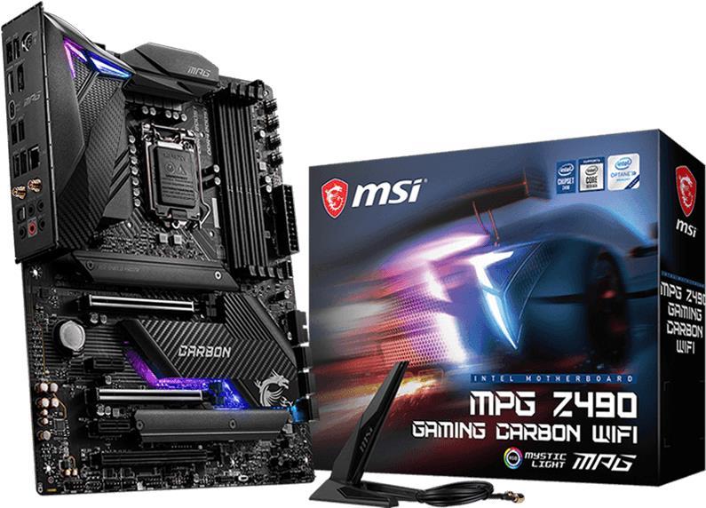 Купить MSI MPG Z490 GAMING CARBON WIFI - Motherboard - ATX - LGA1200-Sockel - Z490 Chipsatz - USB-C Gen2, USB 3.2 Gen 1, USB 3.2 Gen 2, USB-C Gen 2x2 - 2.5 Gigabit LAN, Wi-Fi 6, Bluetooth - Onboard-Grafik (CPU erforderlich) - H (7C73-001R) в магазине wardena.ru