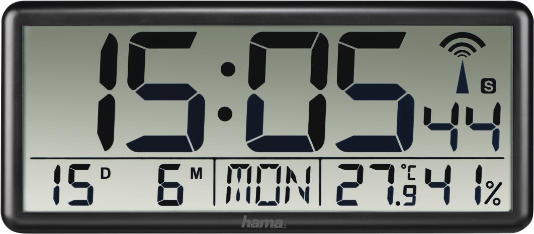 Купить Hama Jumbo Digitale Wanduhr Rechteck Schwarz (00186352) в магазине wardena.ru