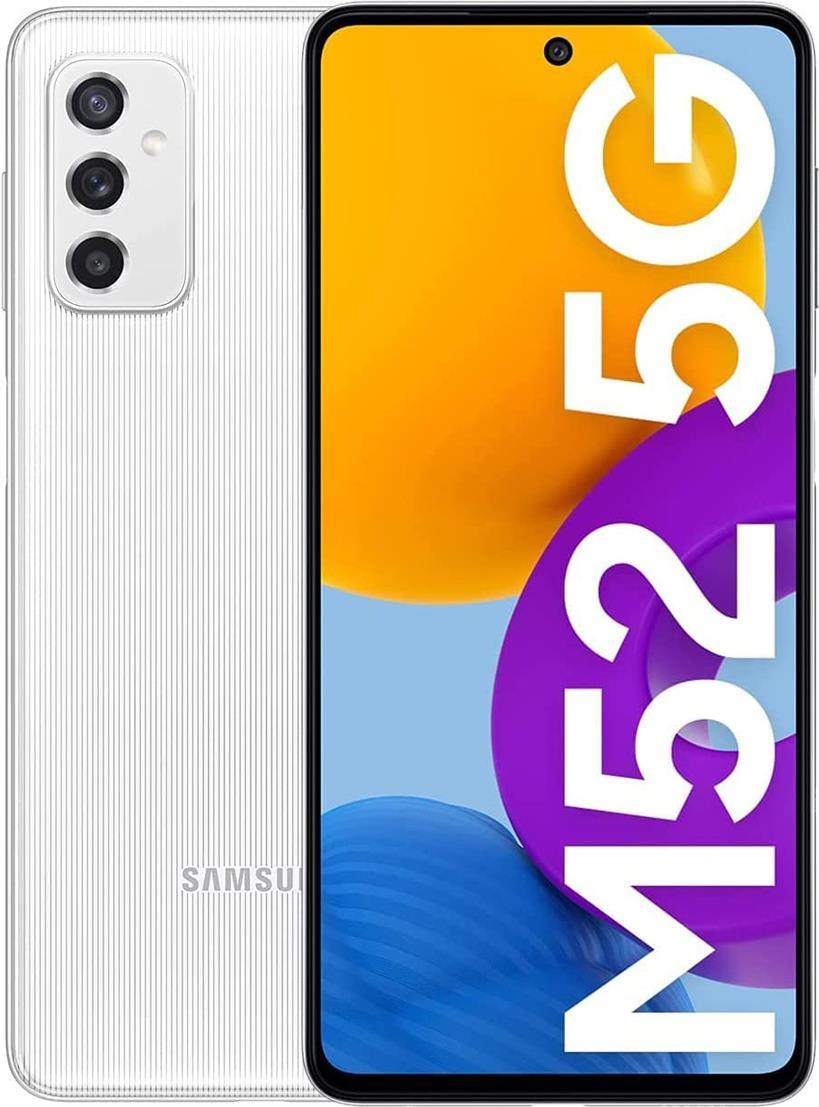 Купить Samsung Galaxy M52 5G 128GB 8GB RAM Light Blue EU [16,95cm (6.7") OLED Display, Android 11, 64MP Triple-Kamera] (SM-M52-5G-8GB-RAM-BLUE-EU) в магазине wardena.ru
