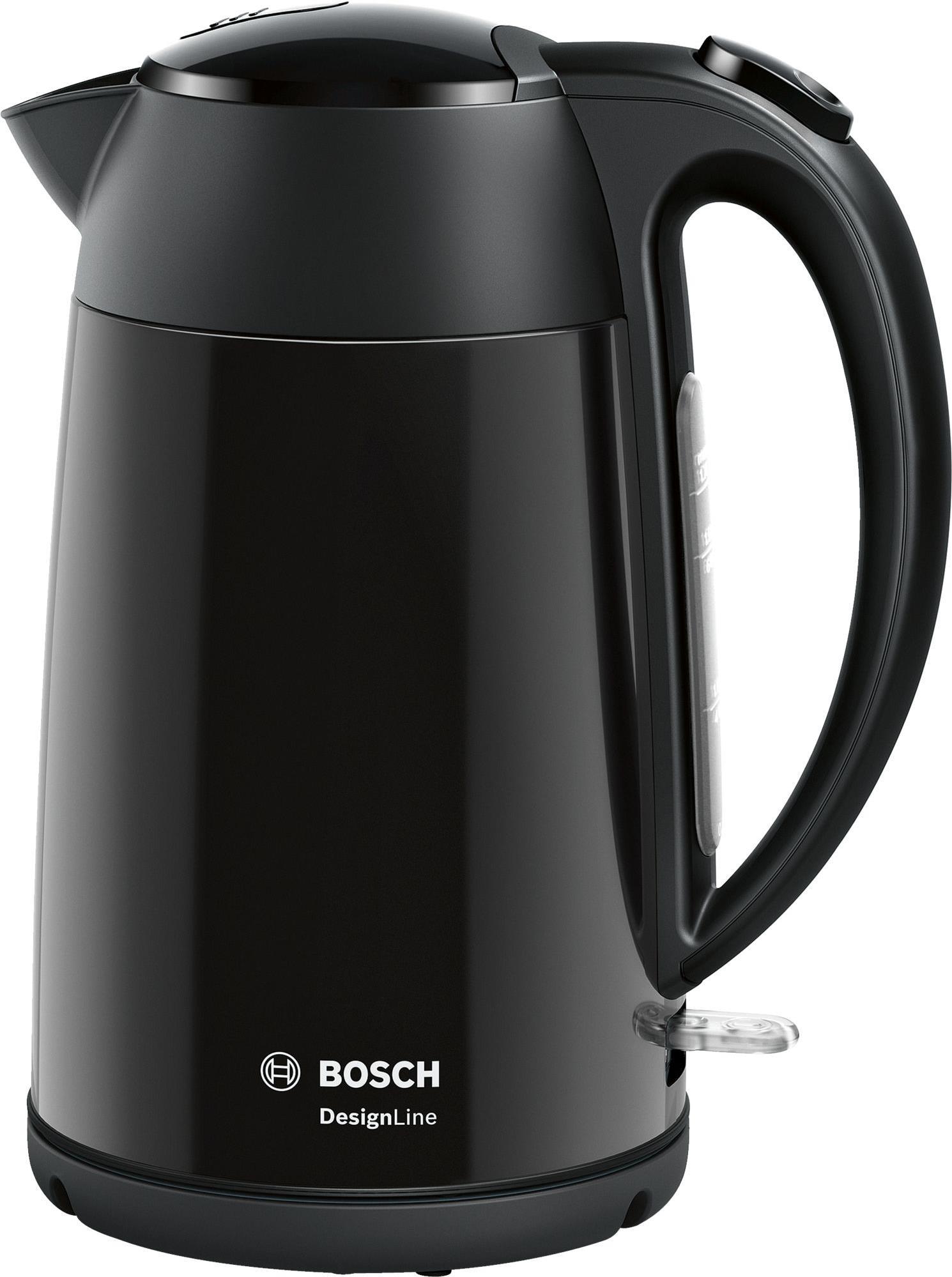 Купить Bosch DesignLine Wasserkocher TWK3P423, 1,7 Liter, Tassenanzeige, 2.400 W, schwarz (TWK3P423) в магазине wardena.ru