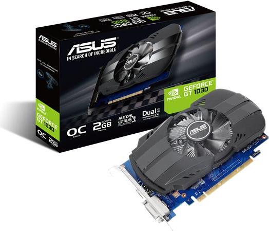 Купить ASUS PH-GT1030-O2G - OC Edition - Grafikkarten - GF GT 1030 - 2GB GDDR5 - PCIe 3.0 x16 - DVI, HDMI (90YV0AU0-M0NA00) в магазине wardena.ru