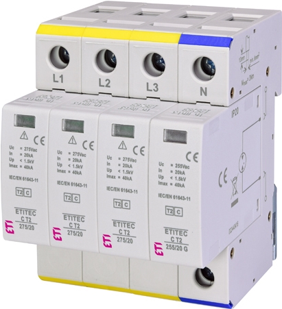 Купить ETI 002440403 - Überspannungsableiter ETITEC C T2 275/20 3+1 (Typ: T2 | 275Uc) (002440403) в магазине wardena.ru