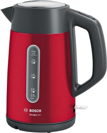 Купить Bosch TWK4P434 Wasserkocher 1,7 l Schwarz - Rot 2400 W (TWK4P434) в магазине wardena.ru