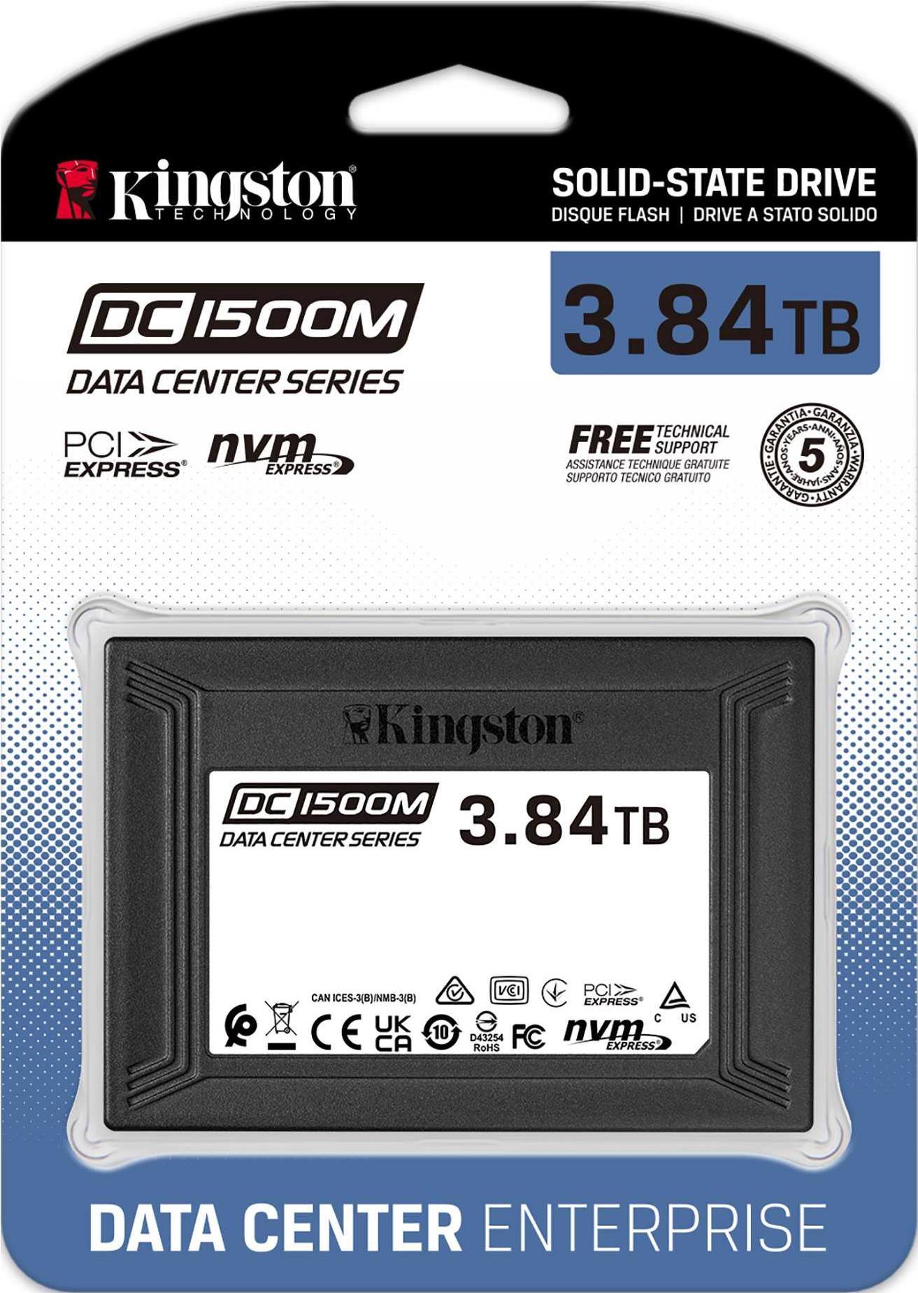 Купить Kingston Data Center DC1500M - SSD - 3,84TB - intern - 2.5" (6,4 cm) - U.2 PCIe 3.0 x4 (NVMe) (SEDC1500M/3840G) в магазине wardena.ru