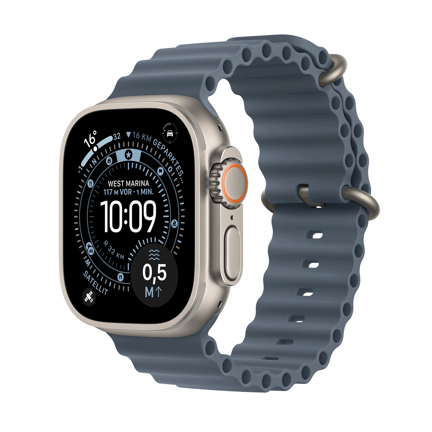 Купить Apple Watch Ultra 3 Titanium Cellular 49mm Natur (Ocean Armband maritimblau) (MEWH4QF/A) в магазине wardena.ru