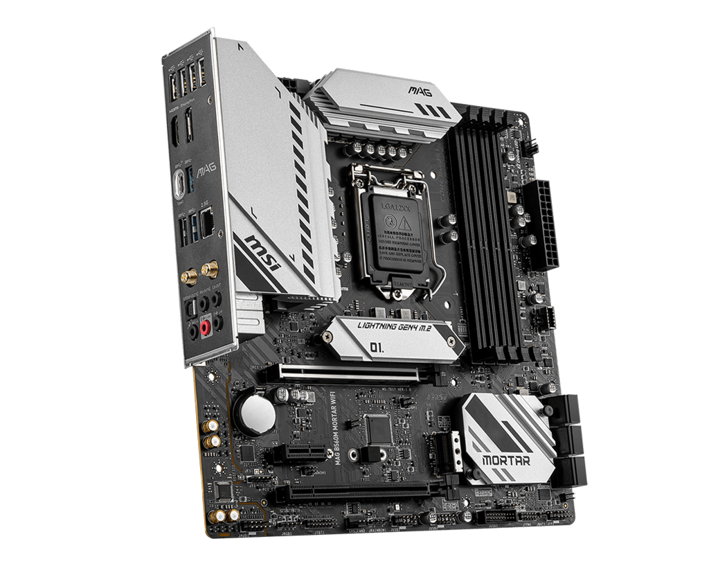 Купить MSI MAG B560M MORTAR WIFI - Motherboard - micro ATX - LGA1200-Sockel - B560 Chipsatz - USB-C Gen2, USB 3.2 Gen 1, USB-C Gen 2x2 - 2.5 Gigabit LAN, Wi-Fi, Bluetooth - Onboard-Grafik (CPU erforderlich) - HD Audio (8-Kanal) (7D17-001R) в магазине wardena.ru