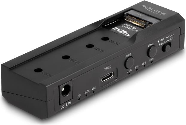 Купить Delock USB Type-C™ Konverter für 1 x M.2 NVMe SSD + 1 x SATA SSD / HDD mit Klon Funktion (64252) в магазине wardena.ru