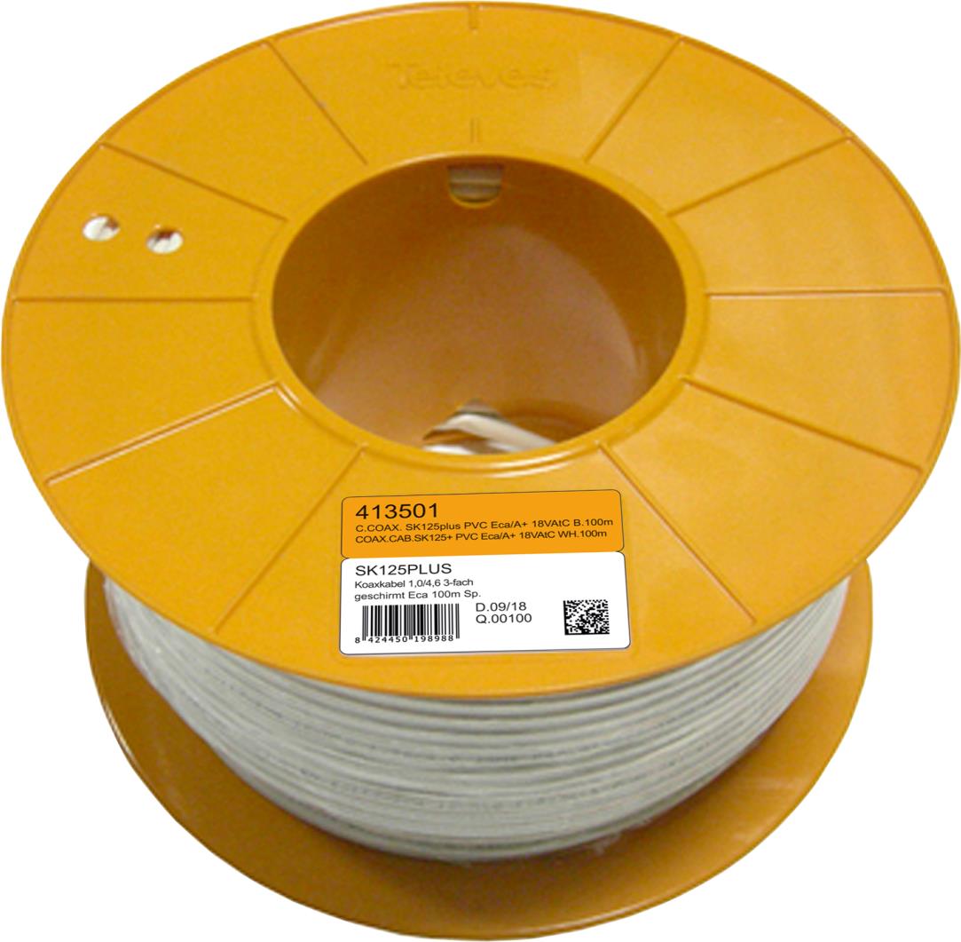 Купить Televes SK125plus Koaxkabel A+3fach geschirmt 125dB 100m Spule 413501 (413501) в магазине wardena.ru
