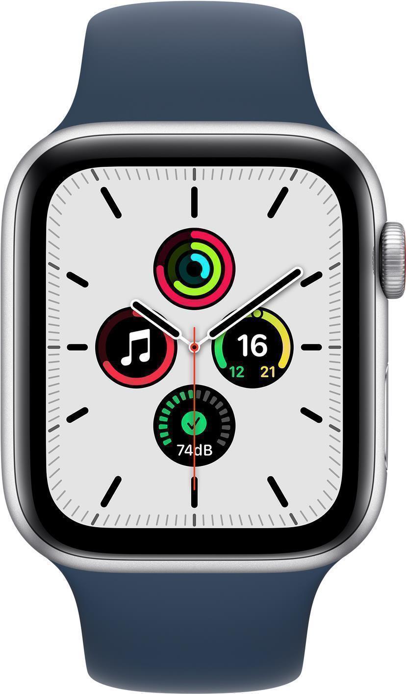 Купить Apple Watch SE (GPS + Cellular) - 44 mm - Aluminium, Silber - intelligente Uhr mit Sportband - Flouroelastomer - abyss blue - Bandgröße: regelmäßig - 32GB - Wi-Fi, Bluetooth - 4G - 36,36 g (MKRY3FD/A) в магазине wardena.ru