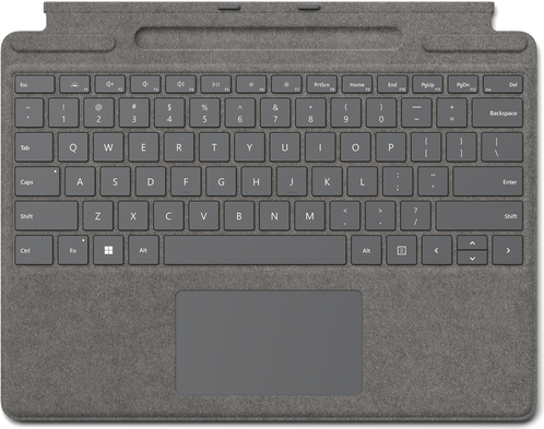 Купить Microsoft Surface Pro Signature Keyboard - Tastatur - mit Touchpad, Beschleunigungsmesser, Surface Slim Pen 2 Ablage- und Ladeschale - Platin - kommerziell - für Surface Pro 8, Pro X (8XB-00065) в магазине wardena.ru