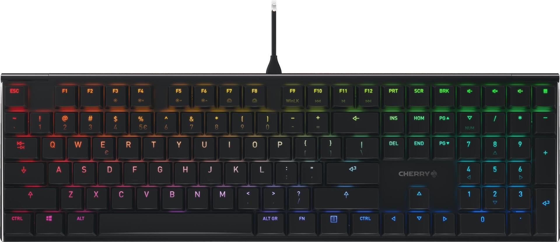 Купить CHERRY MX 10.0N RGB - Tastatur - Hintergrundbeleuchtung - USB - USA - Tastenschalter: CHERRY MX Low Profile RGB Speed - Schwarz (G8A-25010LVBEU-2) в магазине wardena.ru