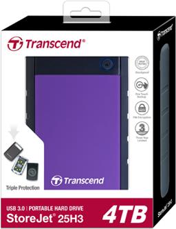 Купить Transcend StoreJet 25H3P - Festplatte - 4TB - extern (tragbar) - 6,4 cm (2.5") - USB3.0 - 256-Bit-AES - Violett (TS4TSJ25H3P) в магазине wardena.ru