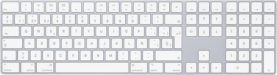Купить Apple Magic Keyboard mit Ziffernblock - Tastatur - Bluetooth - Spanisch - Silber - für 10.2" iPad; 10.5" iPad Air; 10.9" iPad Air; 27,90cm (11") iPad Pro; iMac (MQ052Y/A) в магазине wardena.ru