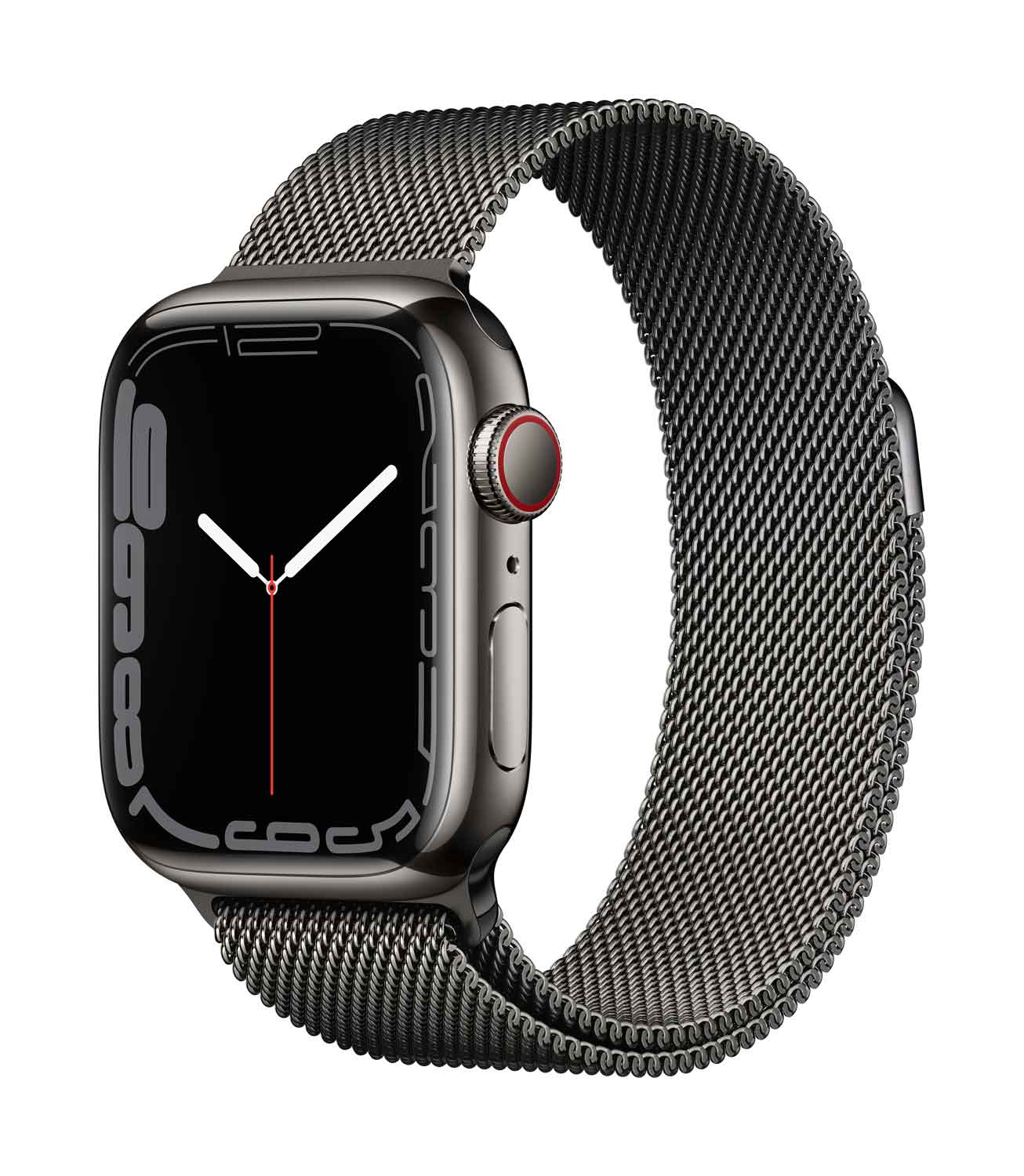Купить Apple Watch Series 7 (GPS + Cellular) - 41 mm - Graphite Stainless Steel - intelligente Uhr mit Milanaise Armband - Edelstahl - Graphit - Handgelenkgröße: 130-180 mm - 32 GB - Wi-Fi, Bluetooth - 4G - 42.3 g (MKJ23FD/A) в магазине wardena.ru
