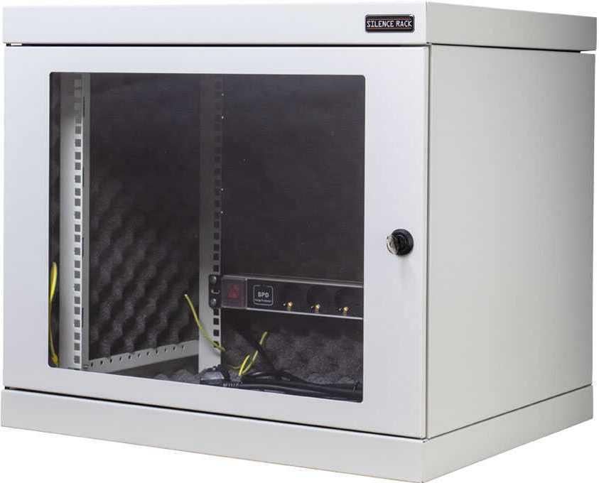 Купить SILENCE RACK Schallgedämmter 19"-Wand-Netzwerkschrank - 6 HE - 450 mm Tiefe - Sichttür - 1 SILENT-Lüfter - lichtgrau (99SRWV064GG) в магазине wardena.ru