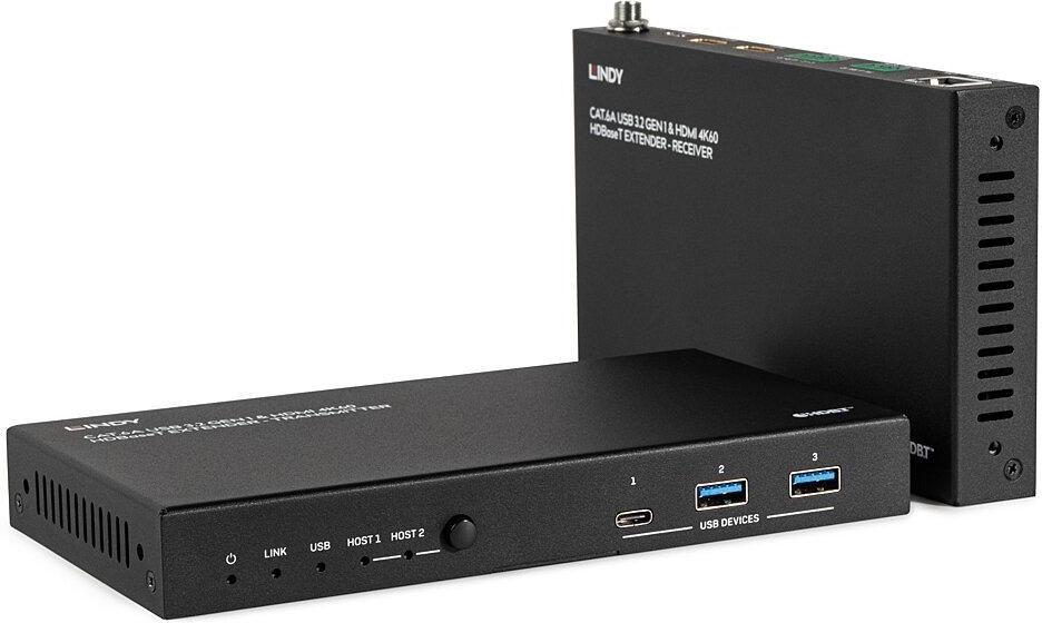 Купить Lindy 100m Cat.6A 2 Host USB 3.2 Gen 1 & HDMI 4K60 HDBaseT Extender (39365) в магазине wardena.ru