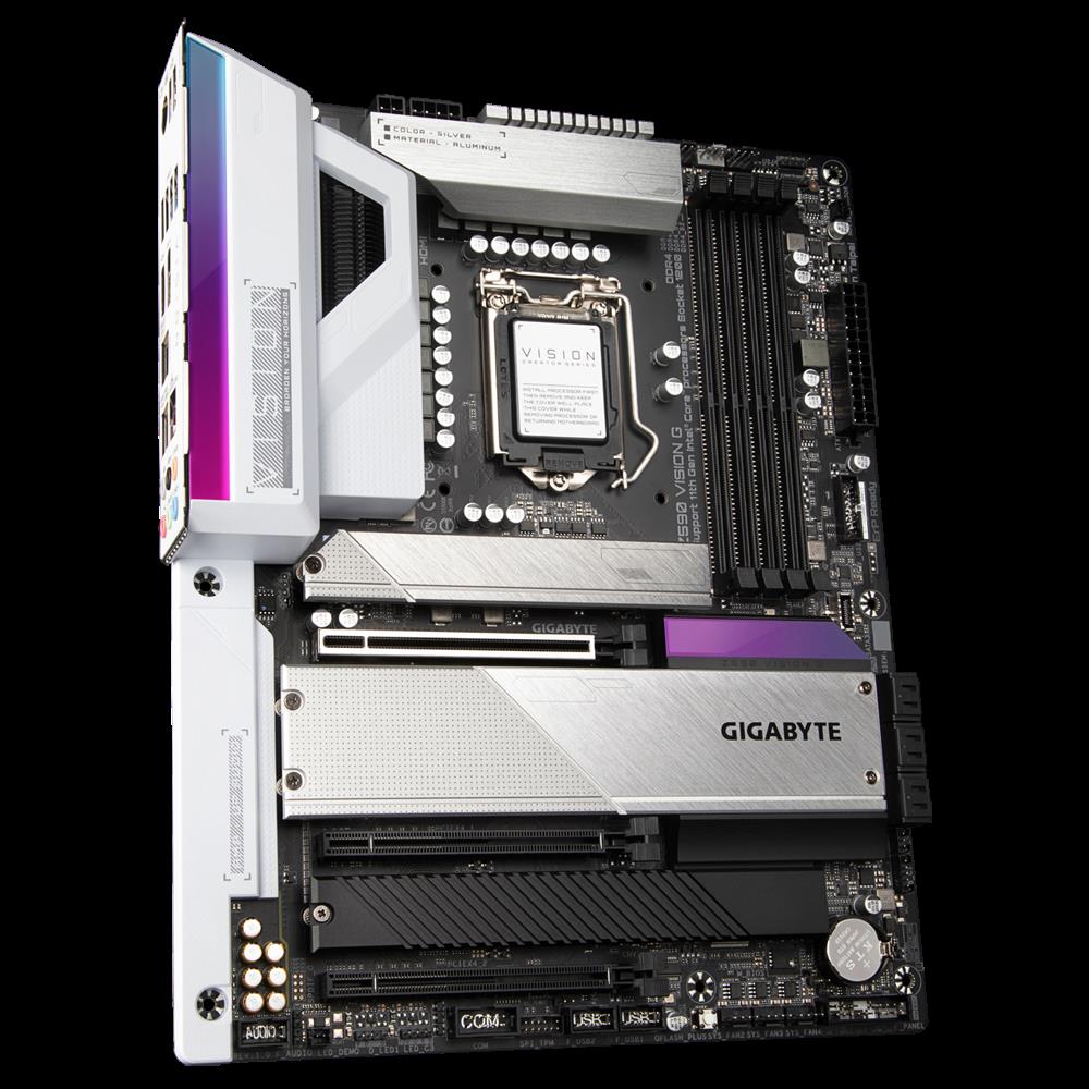 Купить Gigabyte Z590 VISION G - Intel - LGA 1200 - Intel® Celeron® - Intel® Core™ i3 - Intel Core i5 - Intel Core i7 - Intel Core i9 - Intel® Pentium® - LGA 1200 (Socket H5) - DDR4-SDRAM - DIMM (Z590 VISION G) в магазине wardena.ru