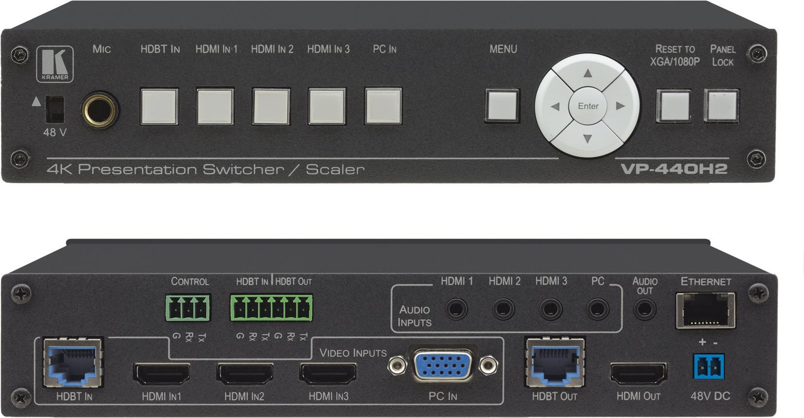 Купить Kramer VP-440H2 - Video Switcher / Scaler / HDBaseT Converter (72-00069790) в магазине wardena.ru