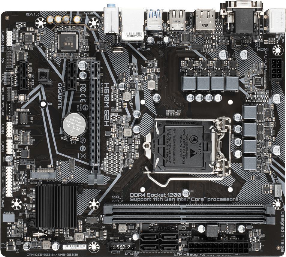Купить Gigabyte H510M S2H (rev. 1.0) - Intel - LGA 1200 (Socket H5) - Intel® Celeron® - Intel® Core™ i3 - Intel Core i5 - Intel Core i7 - Intel Core i9 - Intel® Pentium® - LGA 1200 (Socket H5) - DDR4-SDRAM - 64 GB (H510M S2H) в магазине wardena.ru