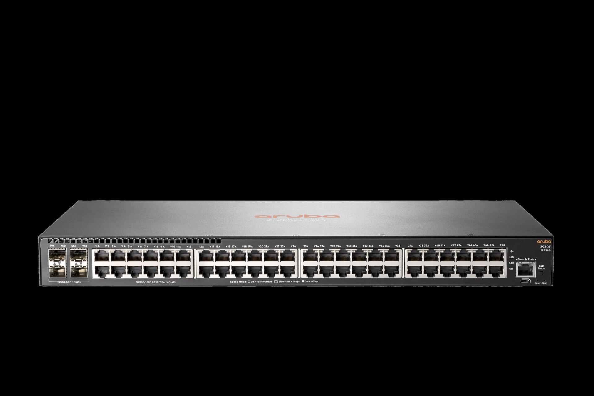 Купить Hewlett Packard Enterprise Aruba 2930F 48G 4SFP+ Managed L3 Gigabit Ethernet (10/100/1000) 1U Grau (JL254A#ABB) в магазине wardena.ru