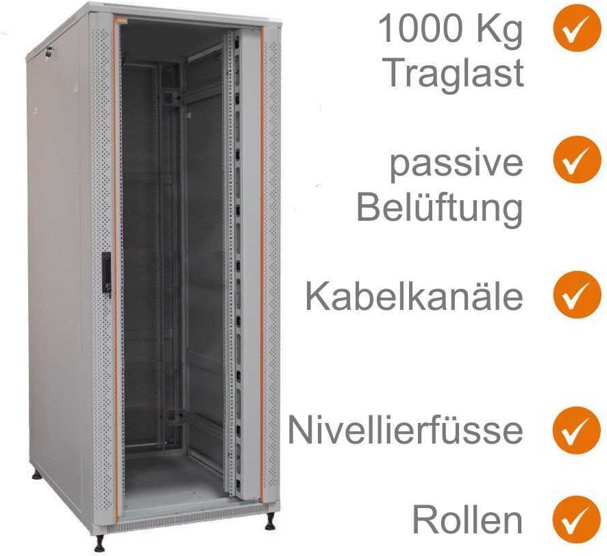 Купить IT-BUDGET 19"-Netzwerkschrank SRK - 42 HE - BxT 800x800 mm - Sicht-/Vollblechtür - Kabelkanäle - montiert - lichtgrau (99ITB19SRK4288GGNM) в магазине wardena.ru