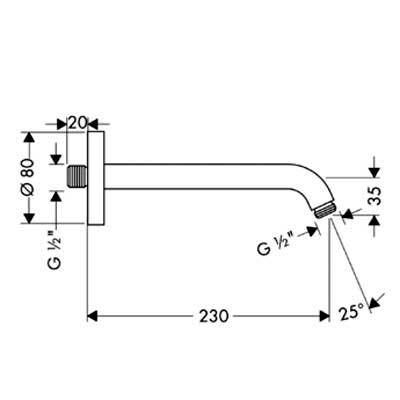 Купить Hansgrohe держатель душа 230 мм хром 27412000 в магазине wardena.ru