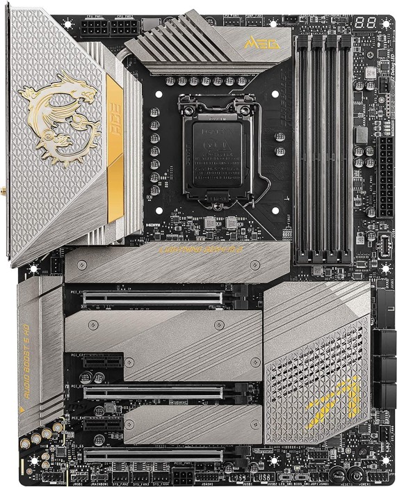 Купить MSI MEG Z590 ACE - Gold Edition - Motherboard - ATX - LGA1200-Sockel - Z590 Chipsatz - USB-C Gen2, USB 3.2 Gen 1, USB 3.2 Gen 2 - 2.5 Gigabit LAN, Wi-Fi, Bluetooth - Onboard-Grafik (CPU erforderlich) - HD Audio (8-Kanal) (7D04-002R) в магазине wardena.ru