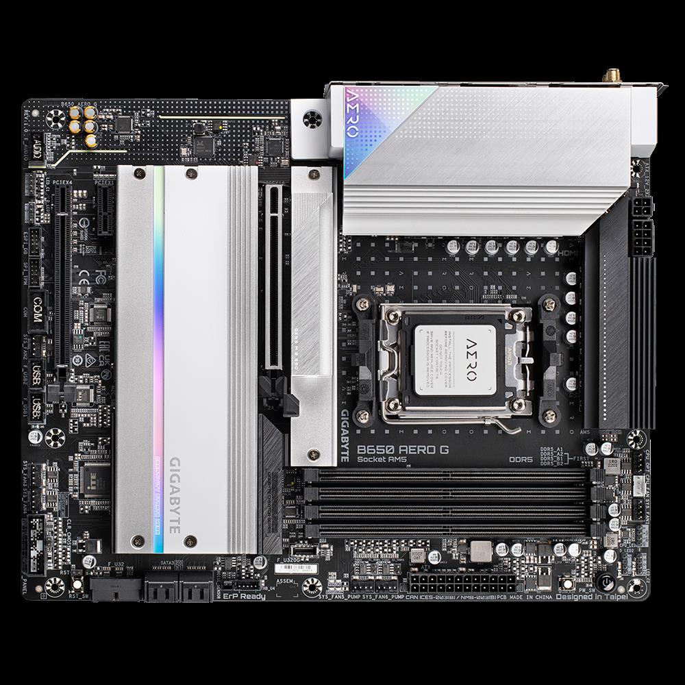 Купить Gigabyte B650 AERO G - 1.0 - Motherboard - ATX - Socket AM5 - AMD B650 Chipsatz - USB 3.2 Gen 1, USB 3.2 Gen 2, USB-C 3.2 Gen2, USB-C 3.2 Gen 2x2 - 2.5 Gigabit LAN, Bluetooth, Wi-Fi - Onboard-Grafik (CPU erforderlich) - в магазине wardena.ru