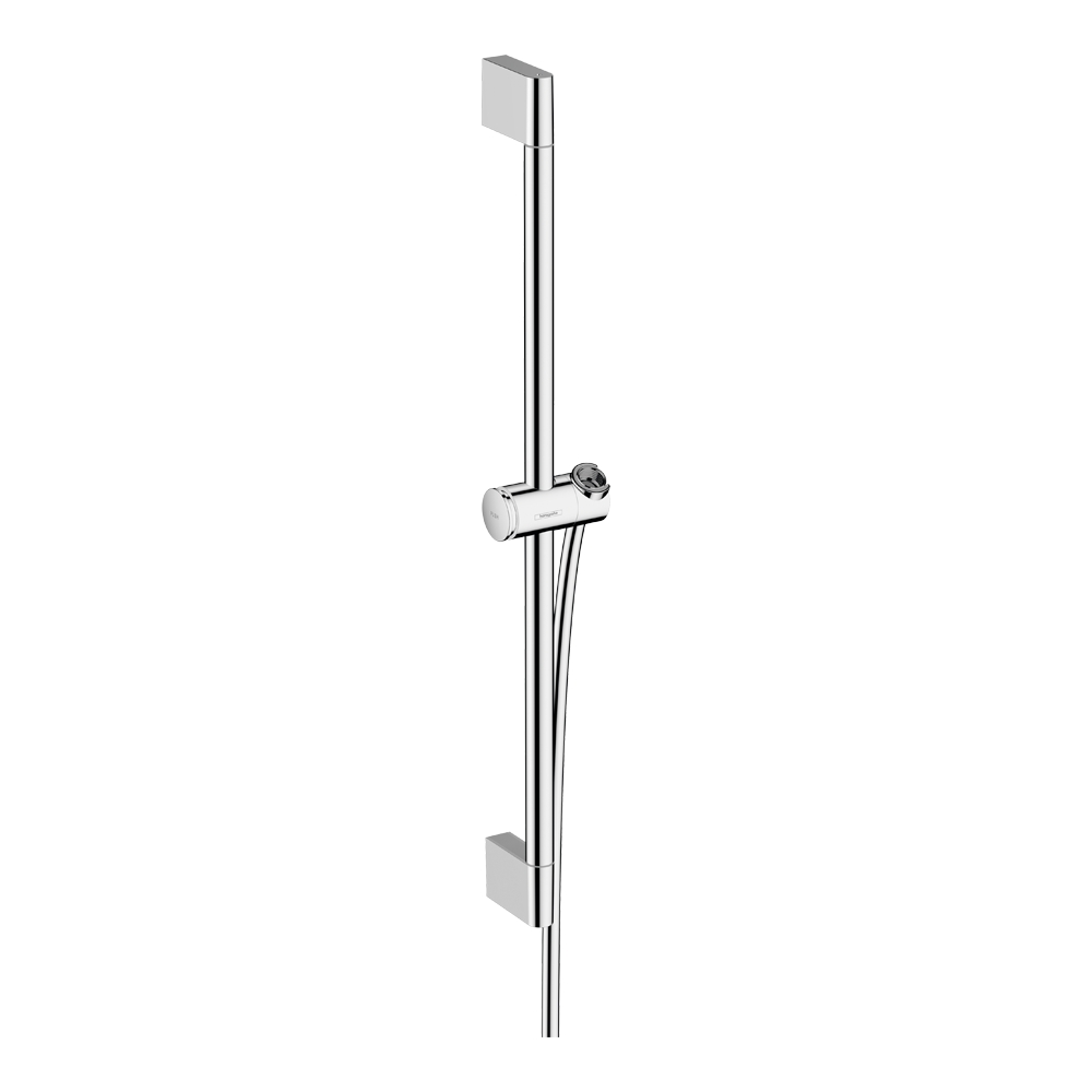 Купить Hansgrohe Unica Душевая штанга 65 см со слайдером с кнопкой и шлангом хром 24400000 в магазине wardena.ru