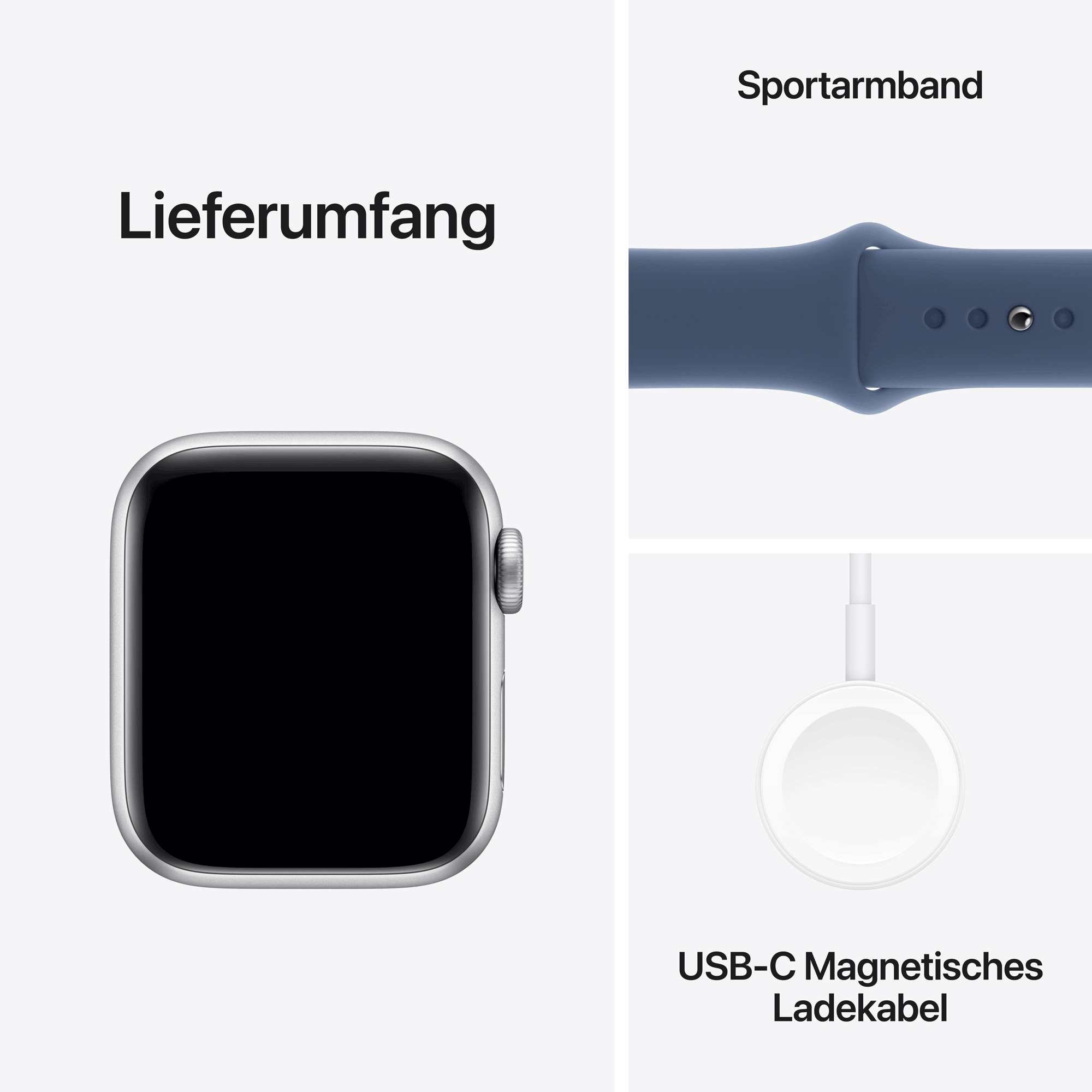 Купить Apple Watch SE GPS 40mm Silver Aluminium Case mit Denim Sport Band - M/L (MXED3QF/A) в магазине wardena.ru