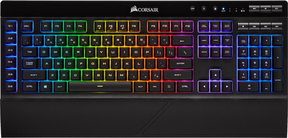 Купить CORSAIR Gaming K57 RGB - Tastatur - Hintergrundbeleuchtung - USB, Bluetooth, 2.4 GHz - Deutsch (CH-925C015-DE) в магазине wardena.ru