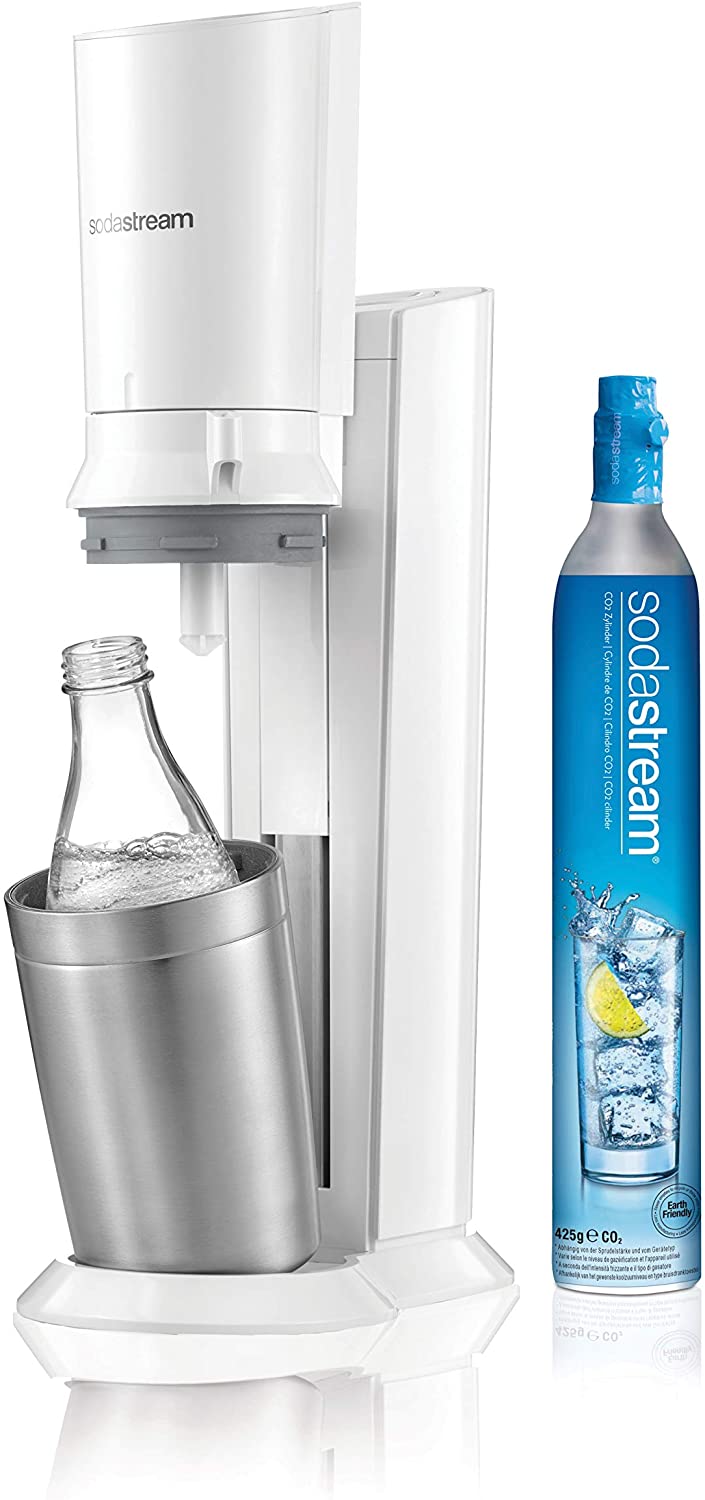 Купить SodaStream Wassersprudler Crystal (mit 1 x CO2-Zylinder 60L und 1 x 0,6L Glaskaraffe), Premium-weiß (1216511490) в магазине wardena.ru