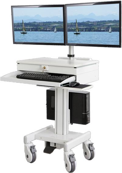 Купить ROLINE - Wagen für 2 LCD displays / keyboard / mouse / PC / notebook - verriegelbar - medizinisch (17.03.1175) в магазине wardena.ru