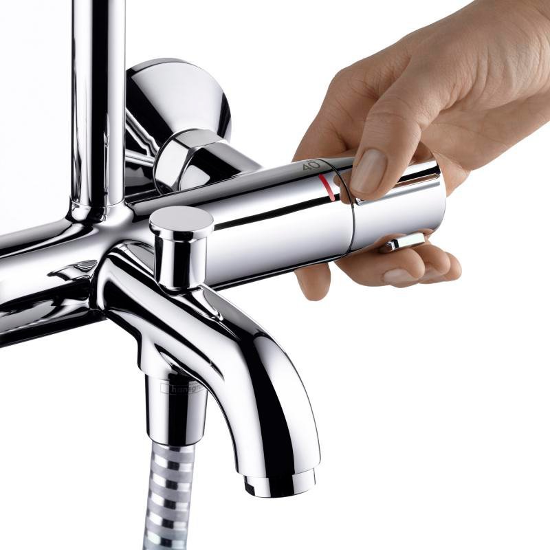 Купить Hansgrohe Vernis Blend Showerpipe 200 1jet с термостатом для ванны хром 26274000 в магазине wardena.ru