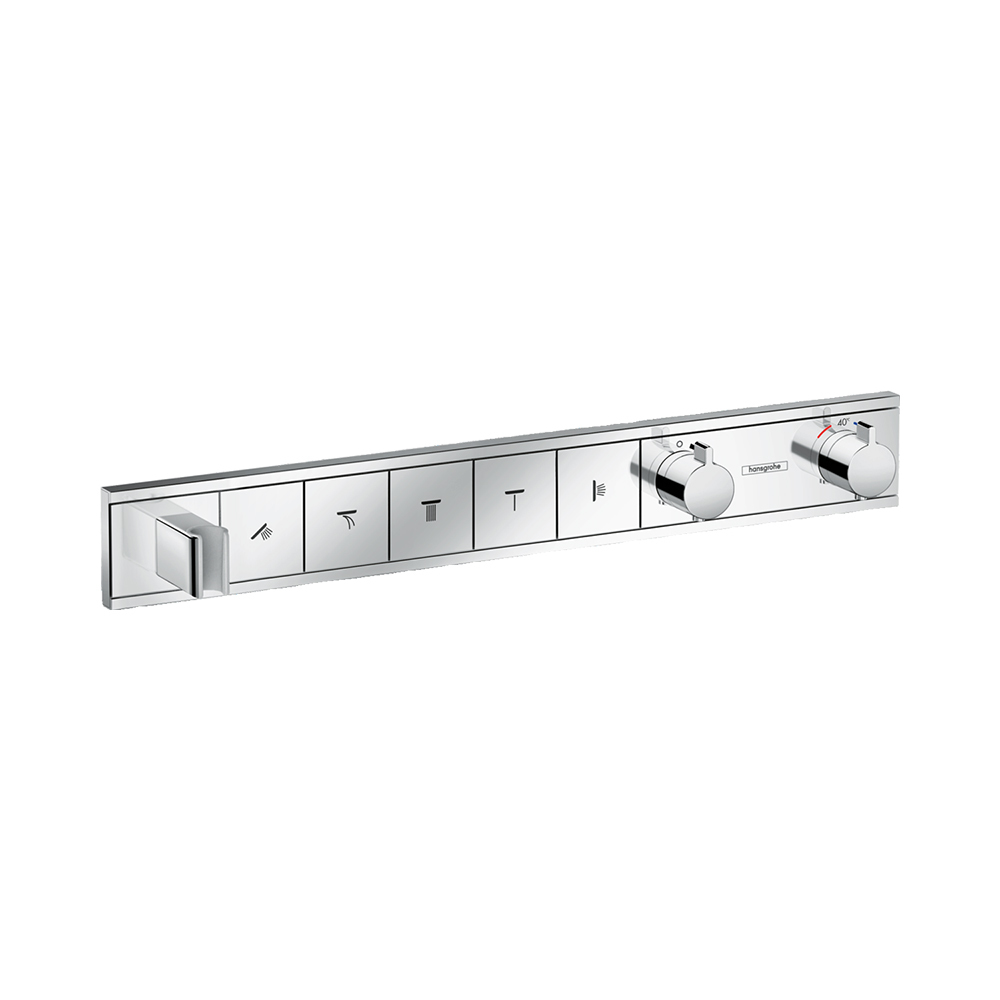 Купить Hansgrohe RainSelect Термостат для душа скрытого монтажа для 5 потребителей хром-черный матовый 15358600 в магазине wardena.ru