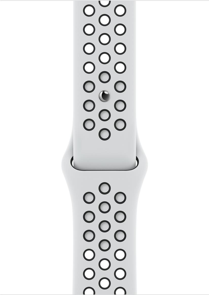 Купить Apple Watch Nike SE (GPS) - 44 mm - Aluminium, Silber - intelligente Uhr mit Nike Sportband - Flouroelastomer - pures Platin/schwarz - Bandgröße: S/M/L - 32 GB - Wi-Fi, Bluetooth - 36.2 g (MKQ73FD/A) в магазине wardena.ru