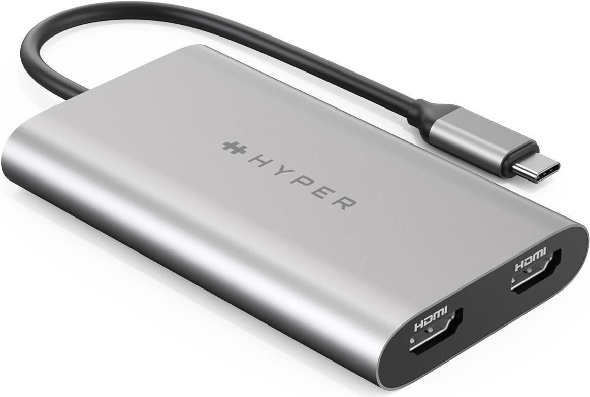 Купить HyperDrive Dual - Videoadapter - USB-C zu HDMI, USB-C - USB-Stromversorgung (100 W), 4K30Hz (HDMI 2nd display), 4K60Hz (HDMI 1st display) (HDM1-GL) в магазине wardena.ru
