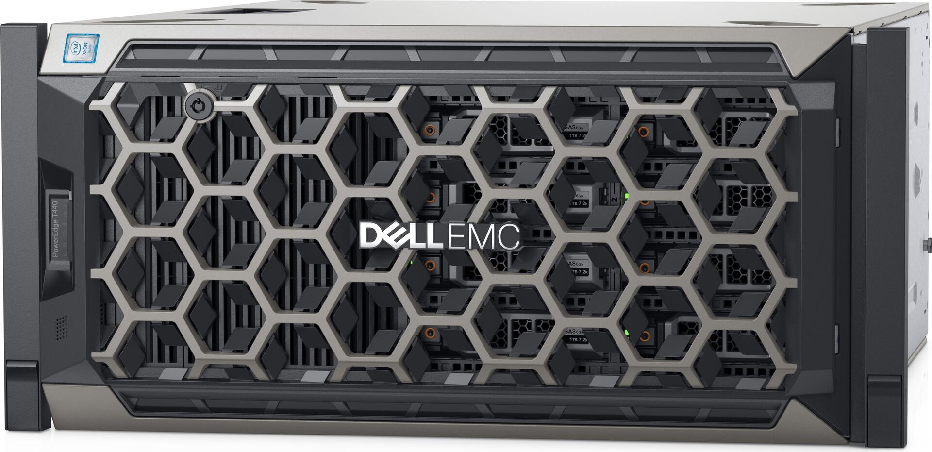 Купить Dell PowerEdge T440 - Server - Tower - 5U - zweiweg - 1 x Xeon Silver 4210R / 2.4 GHz - RAM 16 GB - SAS - Hot-Swap 8.9 cm (3.5") Schacht/Schächte - SSD 480 GB - DVD-Writer - G200eW3 - GigE - kein Betriebssystem - Monitor (TN80Y) в магазине wardena.ru