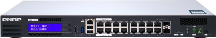 Купить QNAP QGD-1600P Managed Gigabit Ethernet (10/100/1000) Schwarz - Grau Power over Ethernet (PoE) (QGD-1600P-4G) в магазине wardena.ru