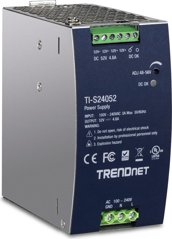 Купить TRENDNET 240W 52V DC 4.61A AC TO DC DIN-RAIL PSP WITH PFC FUNCTION (TI-S24052) в магазине wardena.ru