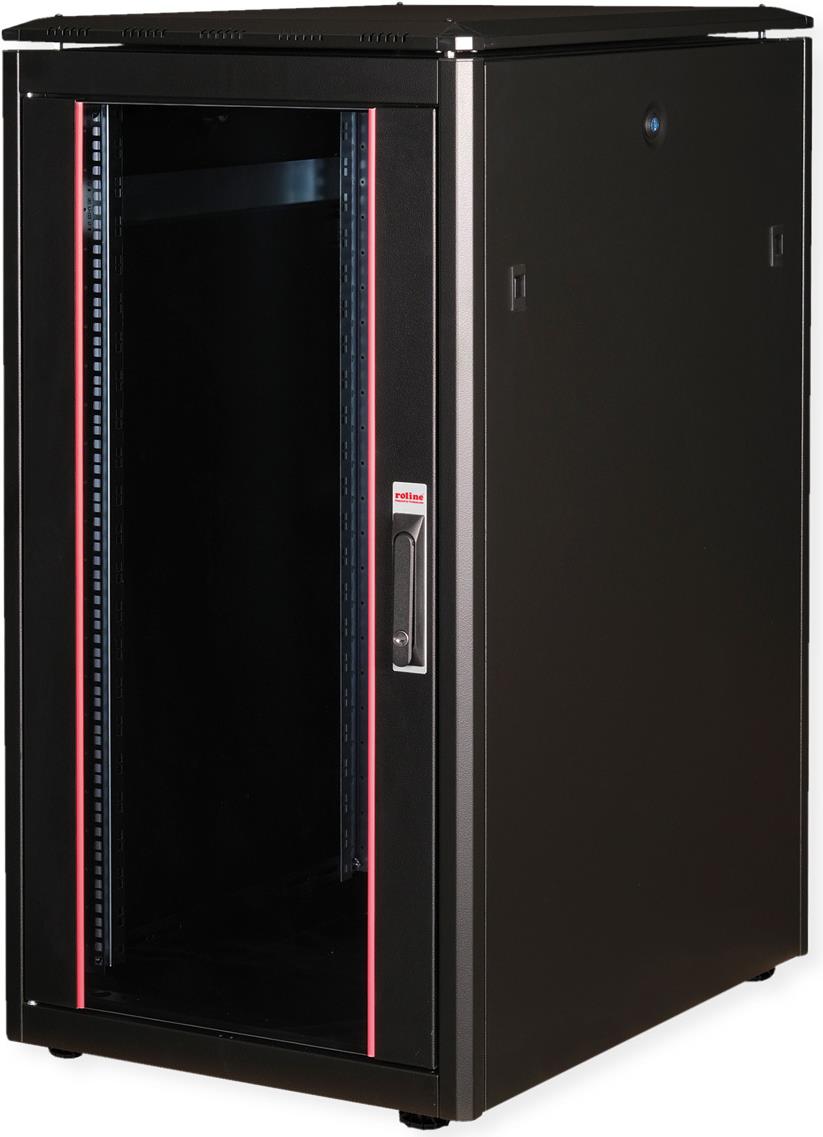 Купить Roline Pro - Schrank Netzwerkschrank - mit Glastür, 600 x 800 mm (B x T) - RAL 9005, Jet Black - 22U - 48.3 cm (19") (26.21.0219) в магазине wardena.ru