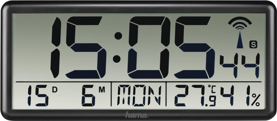 Купить Hama Jumbo Digitale Wanduhr Rechteck Schwarz (00186352) в магазине wardena.ru