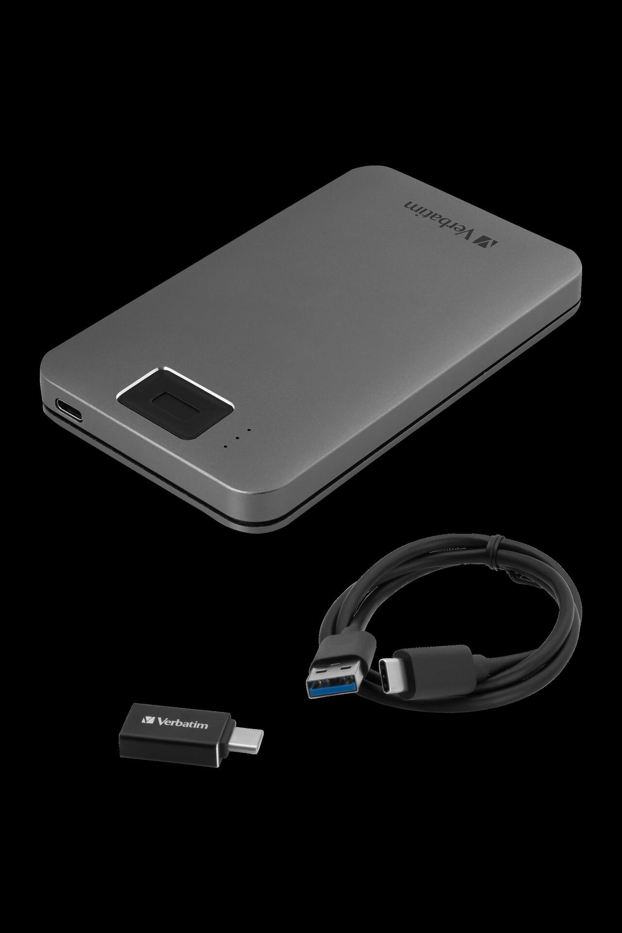 Купить Verbatim Executive Fingerprint Secure - Festplatte - verschlüsselt - 2TB - extern (tragbar) - USB 3,2 Gen 1 (USB-C Steckverbinder) - 256-Bit-AES (53653) в магазине wardena.ru
