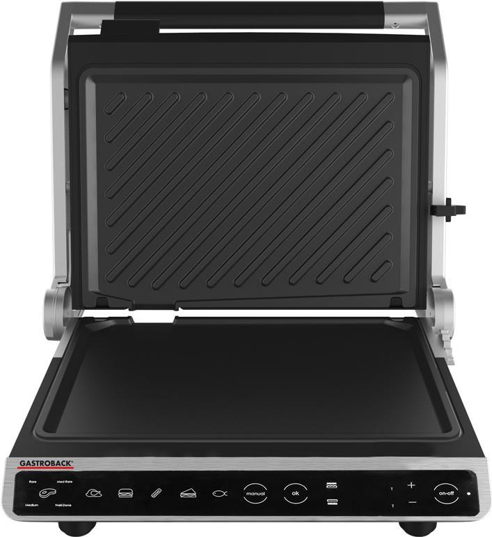 Купить Gastroback Design BBQ Advanced Smart - Schwarz - Edelstahl - Rechteckig - Berührung - 250 x 280 mm - Scharnier - CE - GS TÜV (42542) в магазине wardena.ru