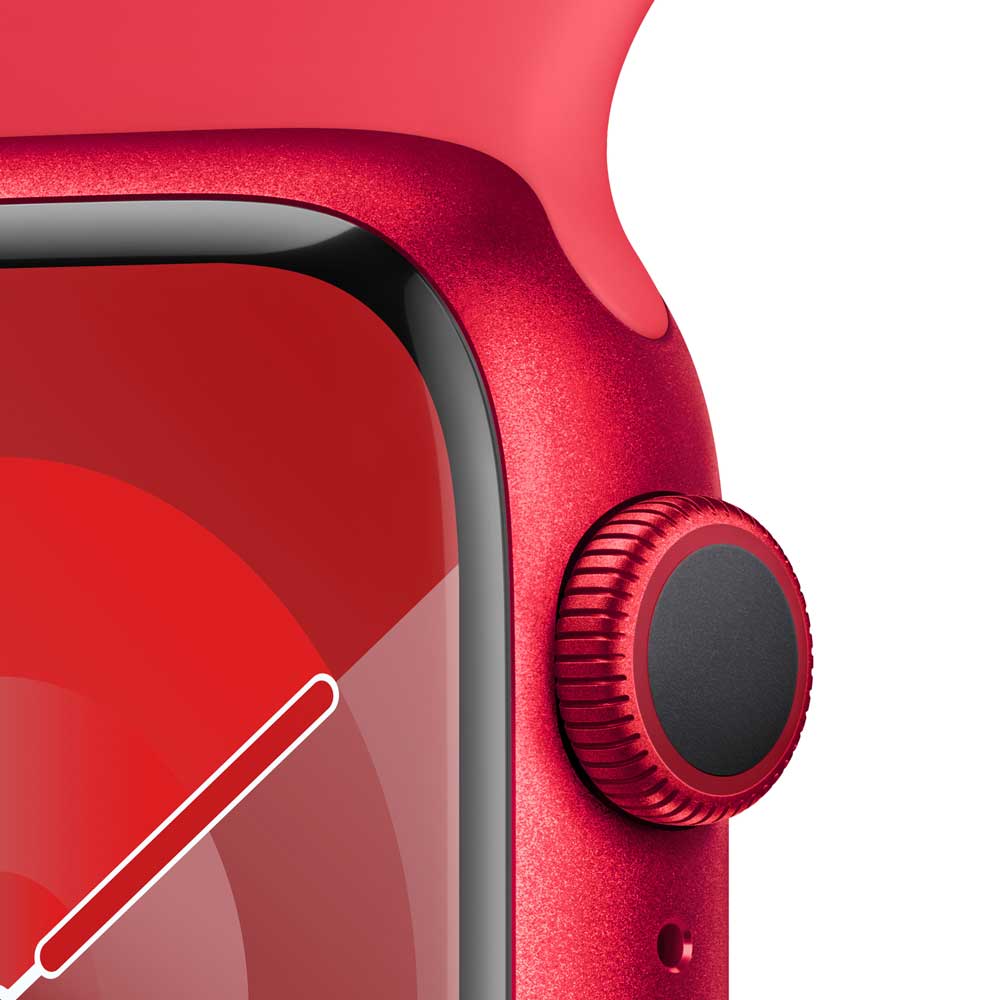 Купить APPLE Watch Series 9 GPS 41mm PRODUCT RED Aluminium Case with PRODUCT RED Sport Band - S/M (MRXG3QF/A) в магазине wardena.ru