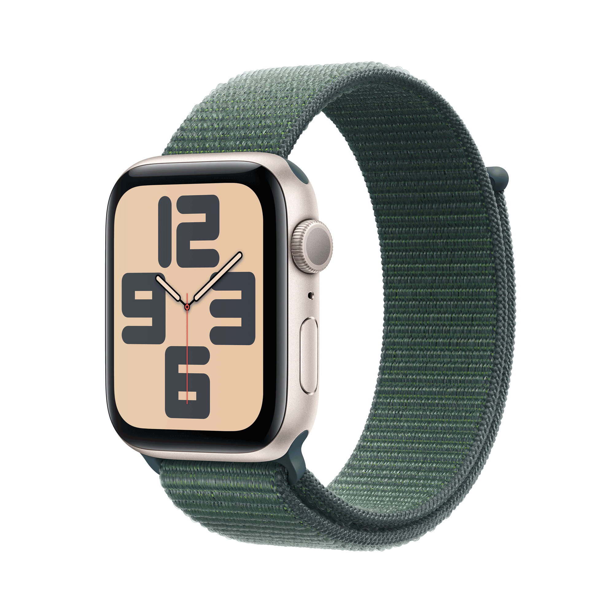 Купить Apple Watch SE GPS 44mm Starlight Aluminium Case mit Lake Green Sport Band (MXEW3QF/A) в магазине wardena.ru