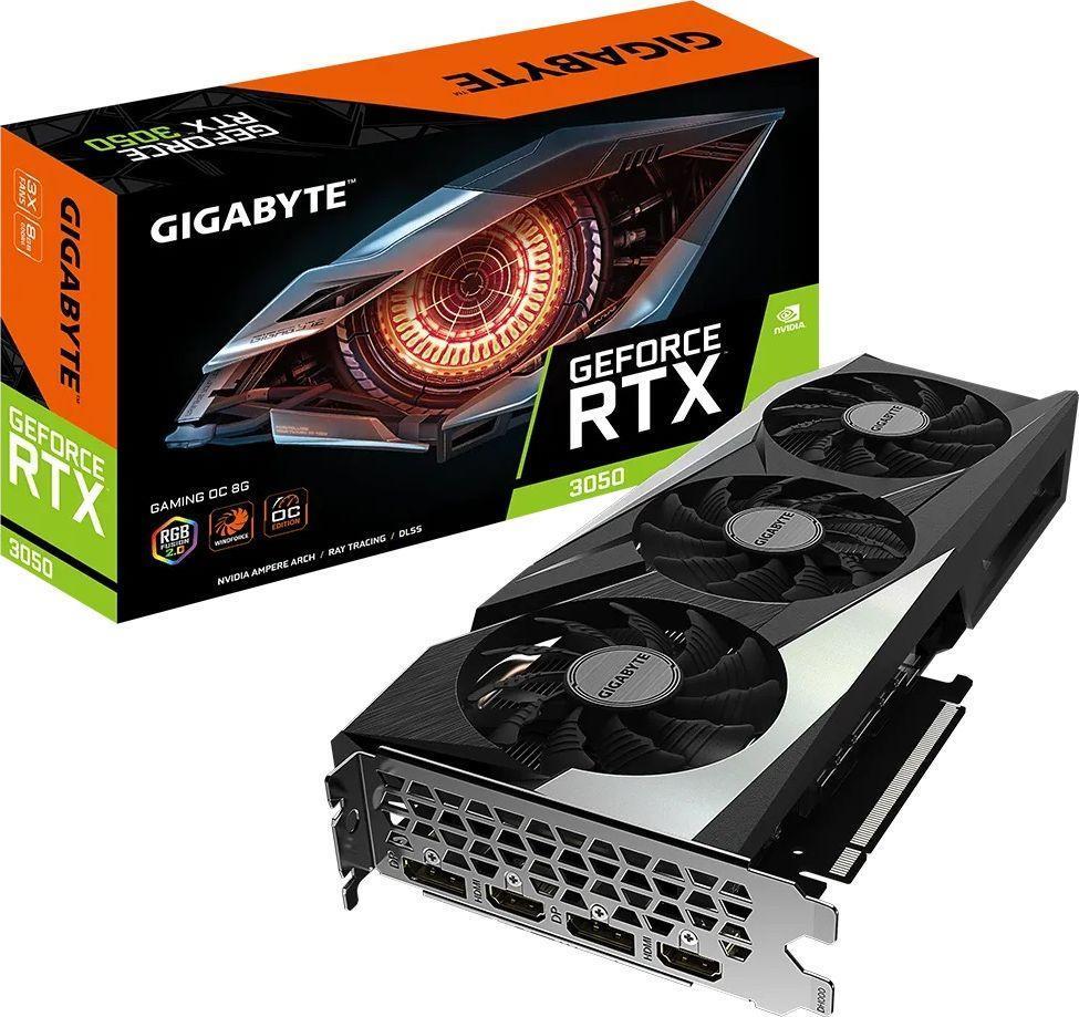 Купить Gigabyte GeForce RTX 3050 GAMING OC 8G - Grafikkarten - GF RTX 3050 - 8GB GDDR6 - PCIe 4,0 - 2 x HDMI, 2 x DisplayPort (GV-N3050GAMING OC-8GD) в магазине wardena.ru