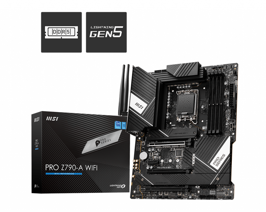 Купить MSI PRO Z790-A WIFI - Motherboard - ATX - LGA1700-Sockel - Z790 Chipsatz - USB 3,2 Gen 1, USB 3,2 Gen 2, USB-C 3,2 Gen2, USB-C 3,2 Gen 2x2 - 2,5 Gigabit LAN, Wi-Fi, Bluetooth - Onboard-Grafik (CPU erforderlich) - HD Audi (7E07-003R) в магазине wardena.ru