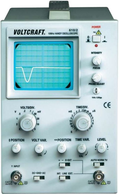 Купить Voltcraft® 610/2 Analoges 1-Kanal Oszilloskop, Bandbreite 0 (DC) - 10 MHz (610-2) в магазине wardena.ru